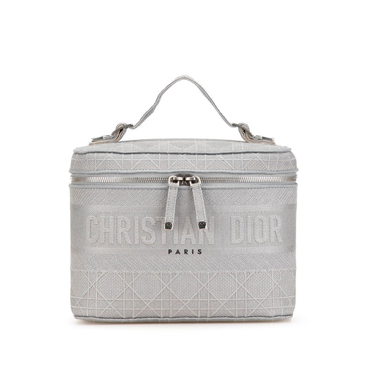 Dior Canvas Cannage Diortravel Vanity Case Gray