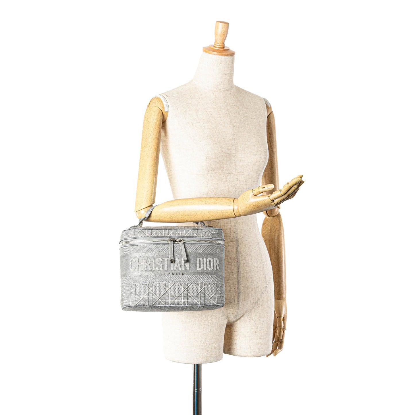 Dior Canvas Cannage Diortravel Vanity Case Gray
