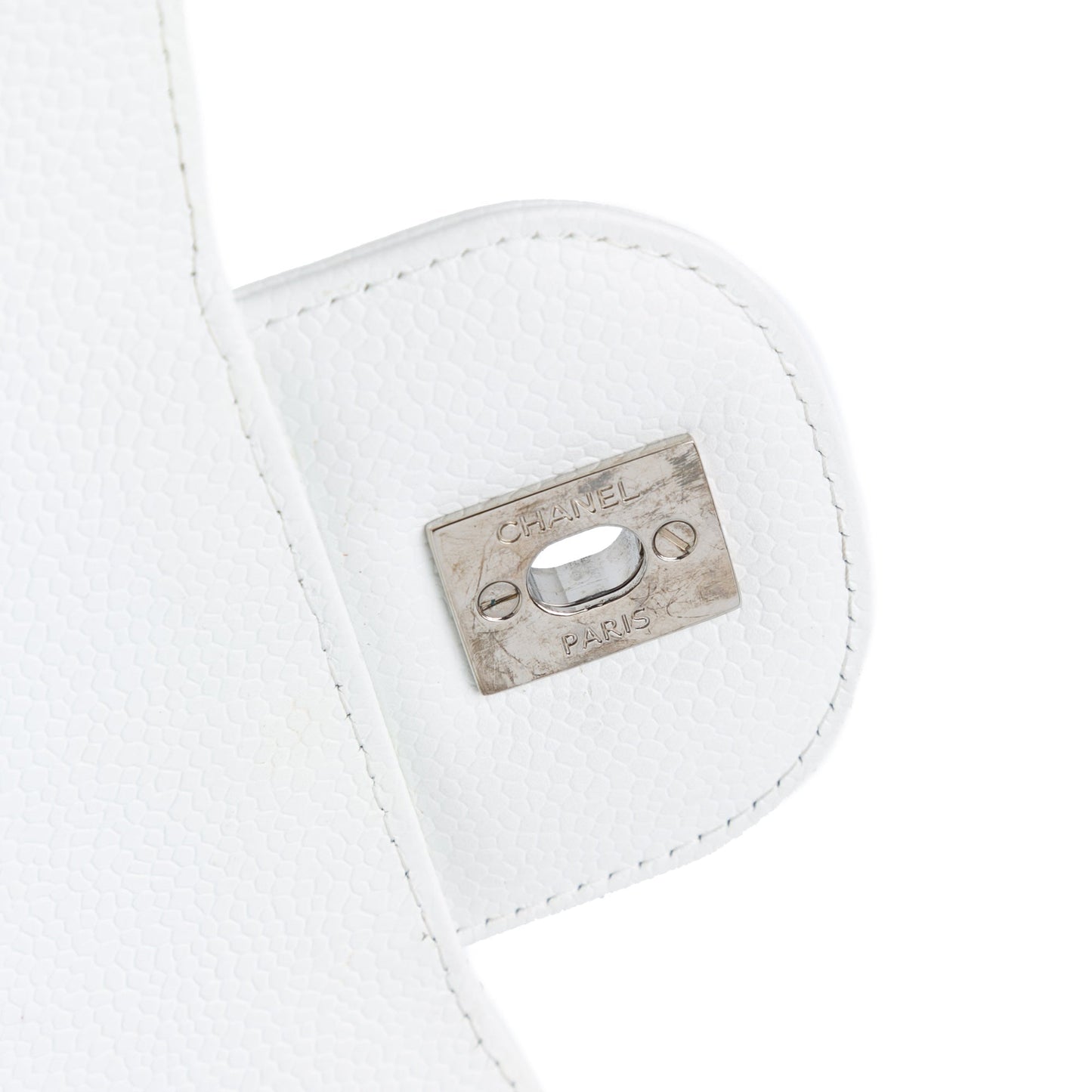 Chanel Jumbo Classic Caviar Double Flap White
