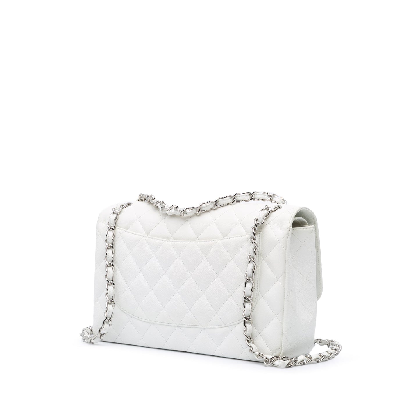 Chanel Jumbo Classic Caviar Double Flap White