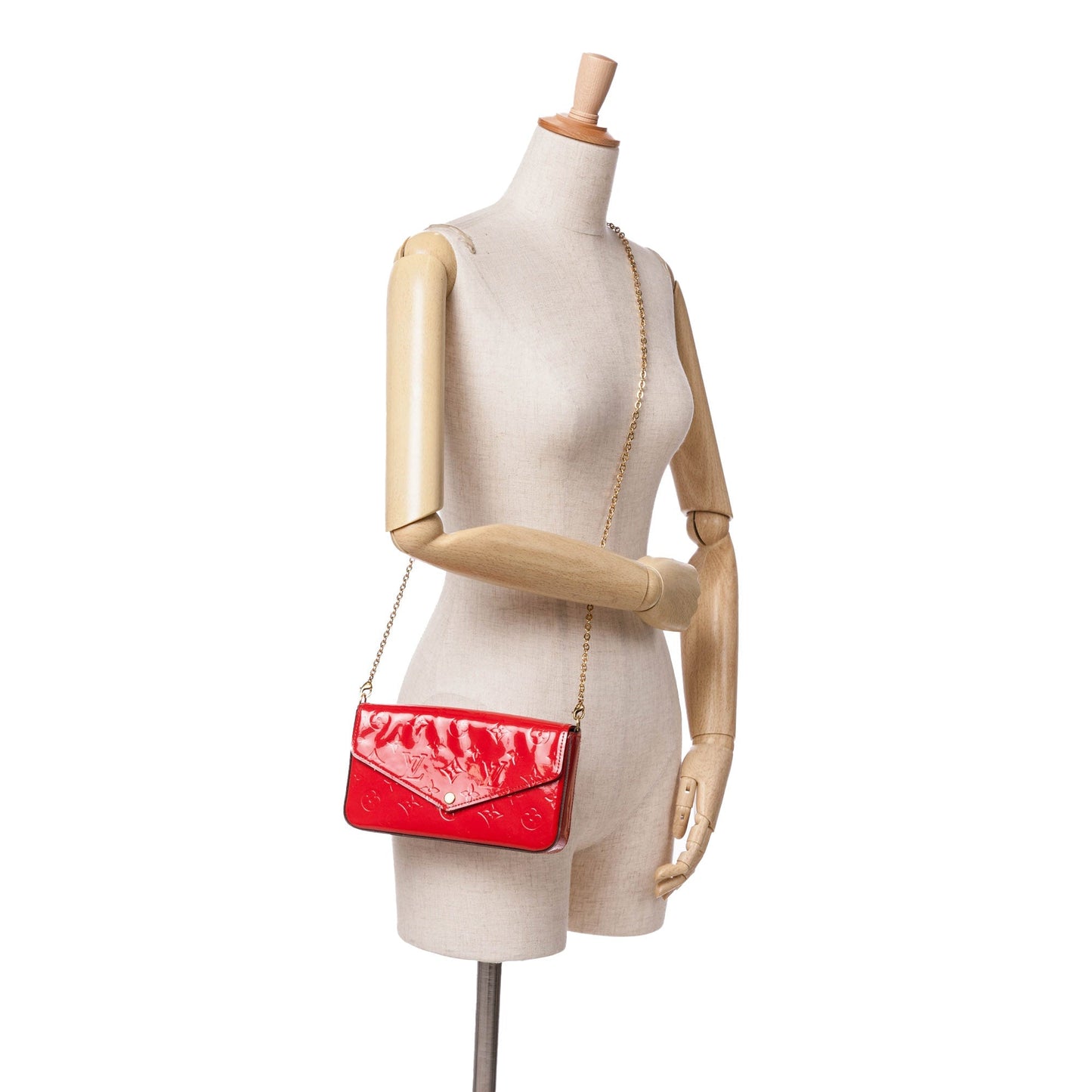 Louis Vuitton Monogram Vernis Pochette Felicie Red