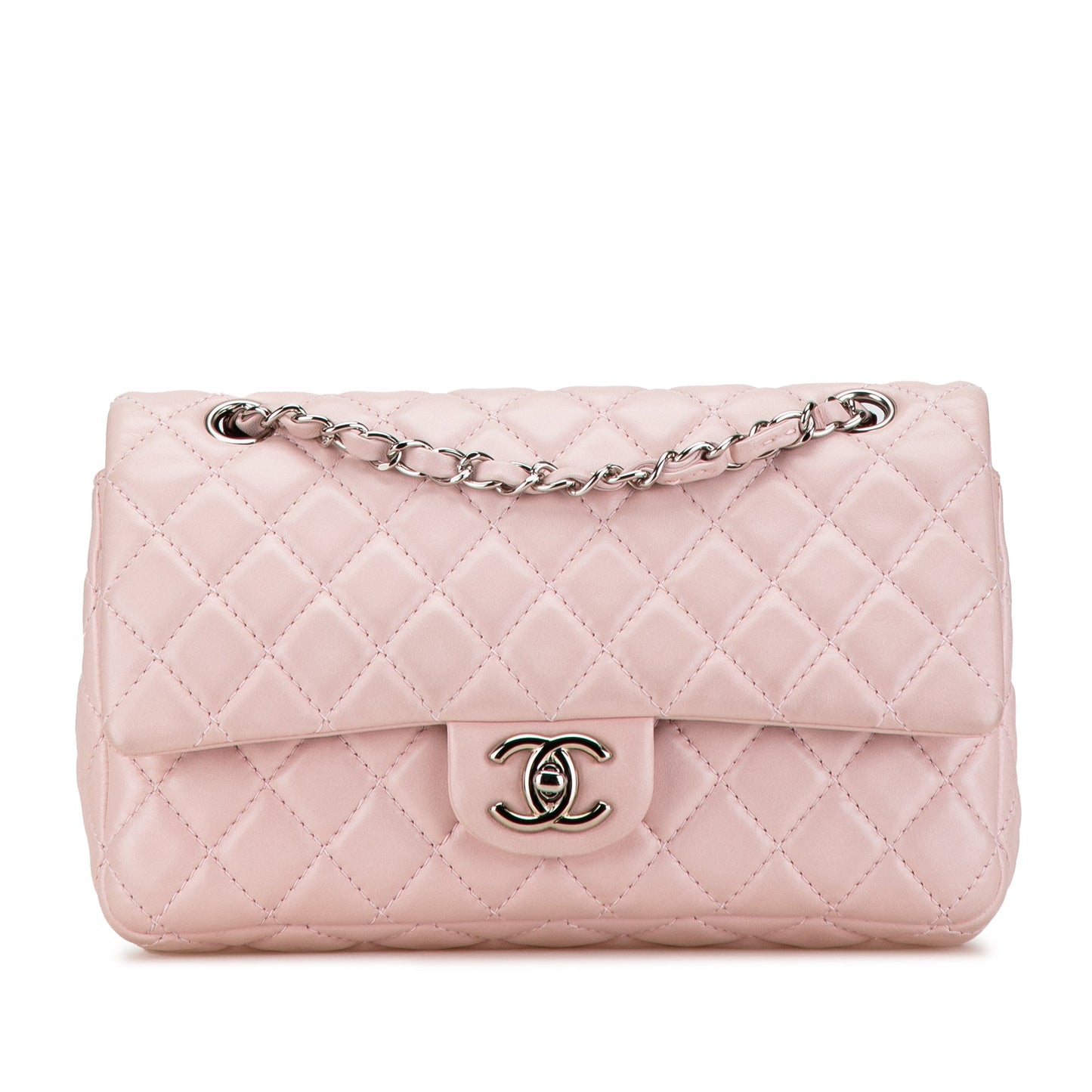 Chanel Medium Classic Lambskin Double Flap Pink