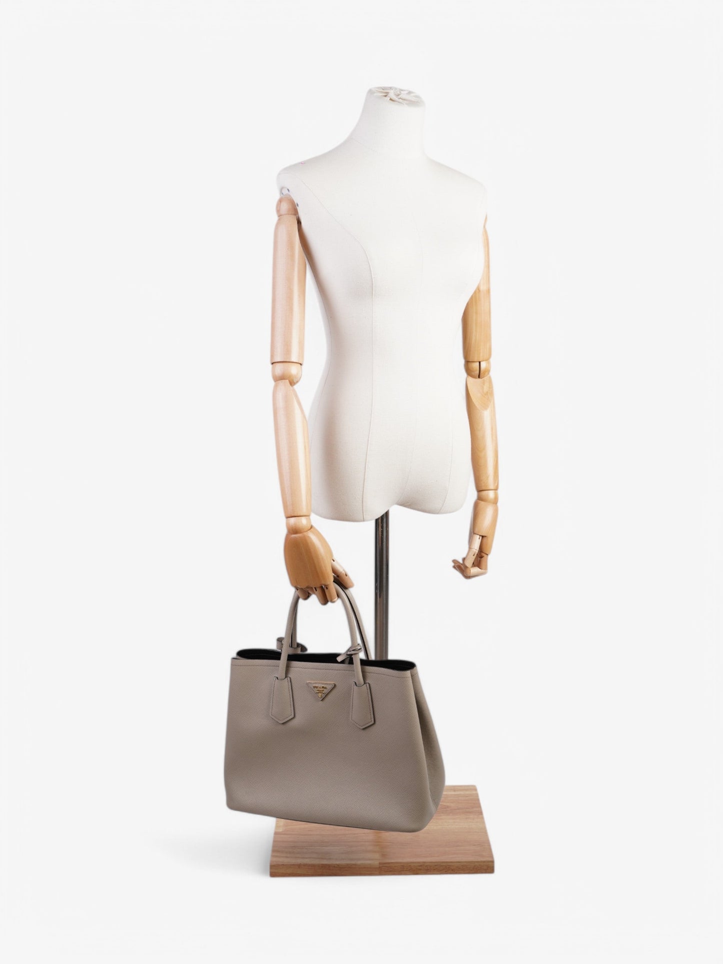 Prada Galleria Greige Saffiano Leather Large