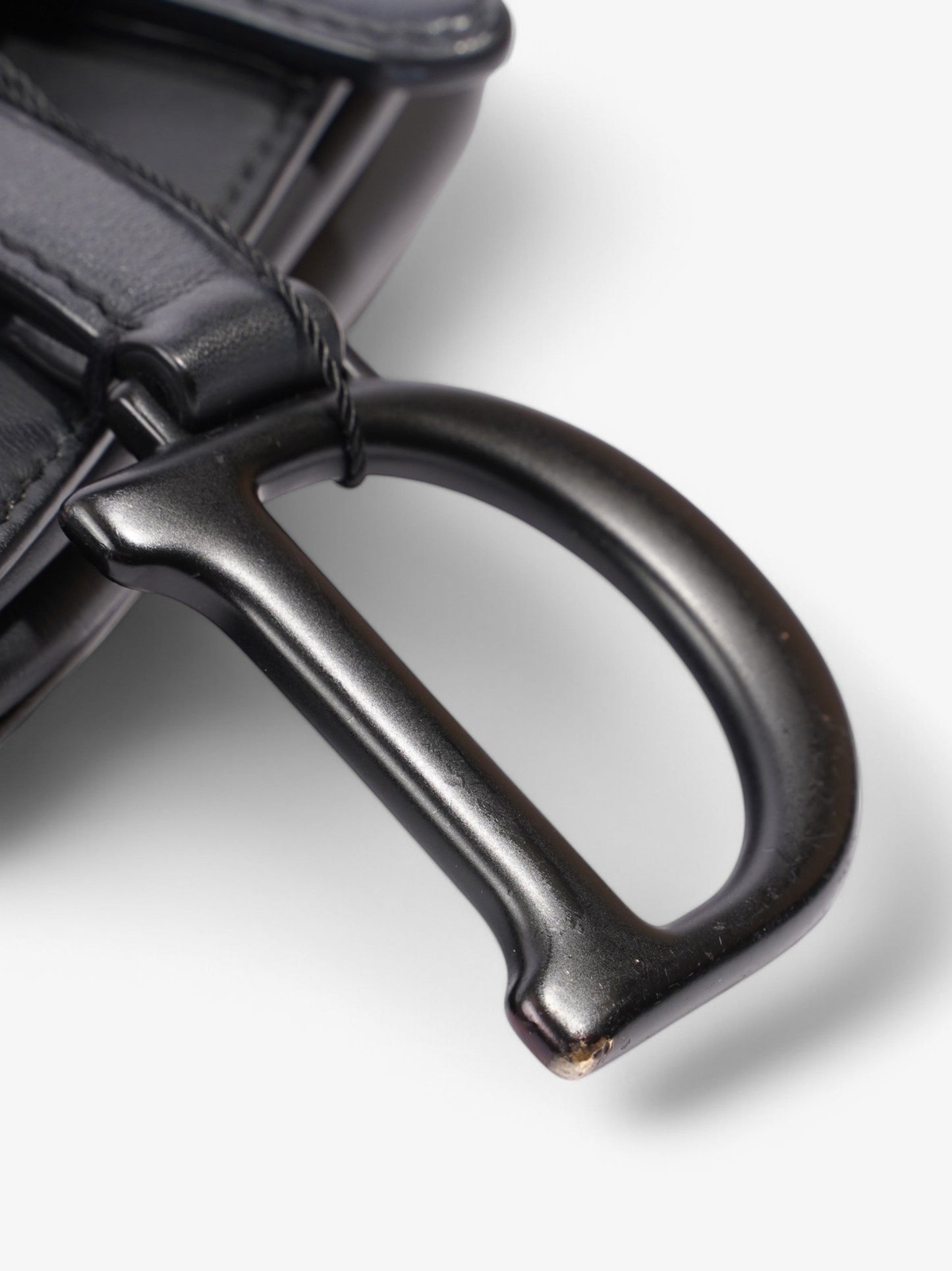 Christian Dior Saddle Bag Black Leather