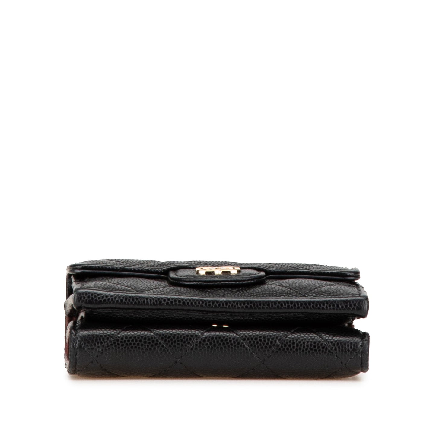 Chanel CC Quilted Caviar Trifold Wallet Black