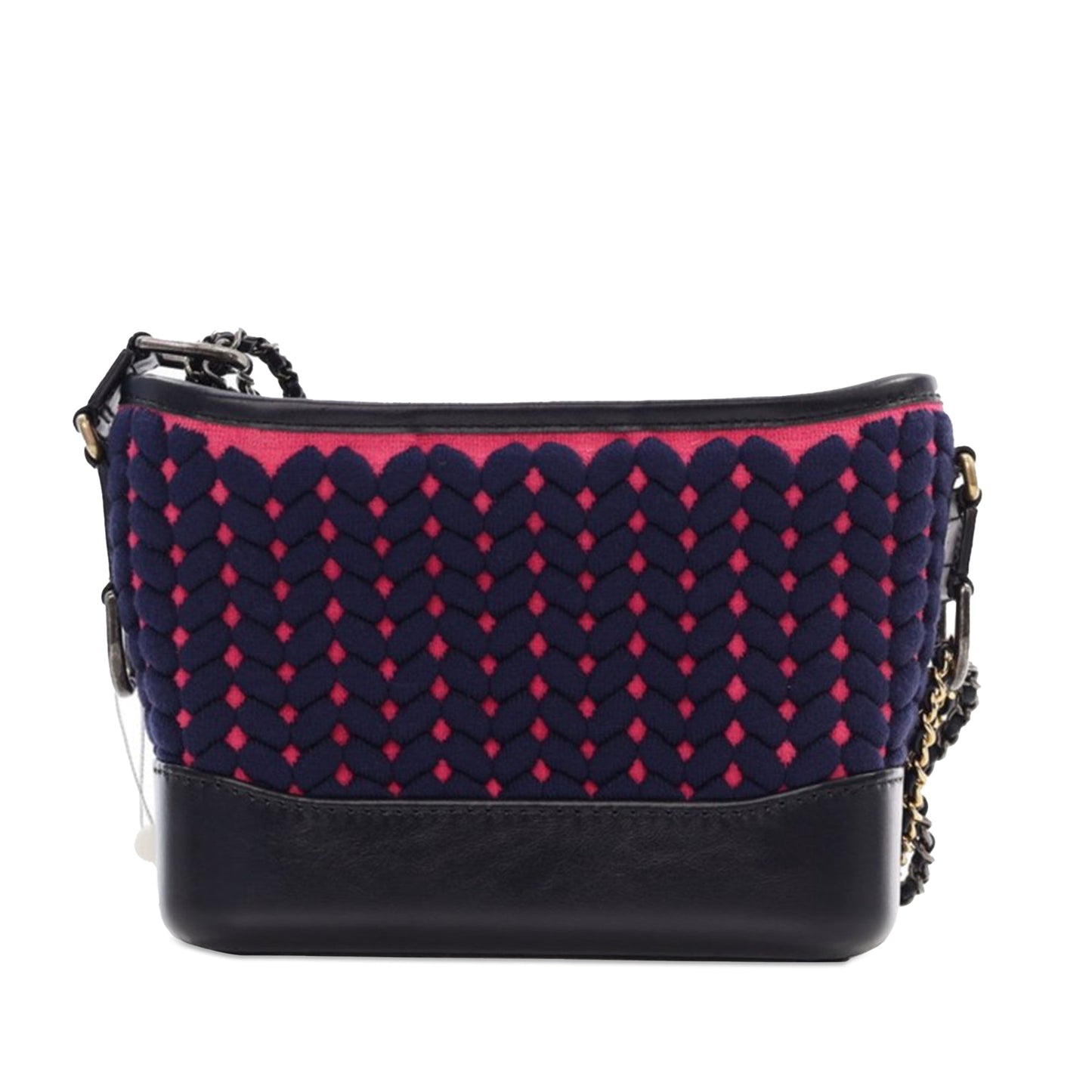 Chanel Small Knit and Calfskin Gabrielle Hobo Blue