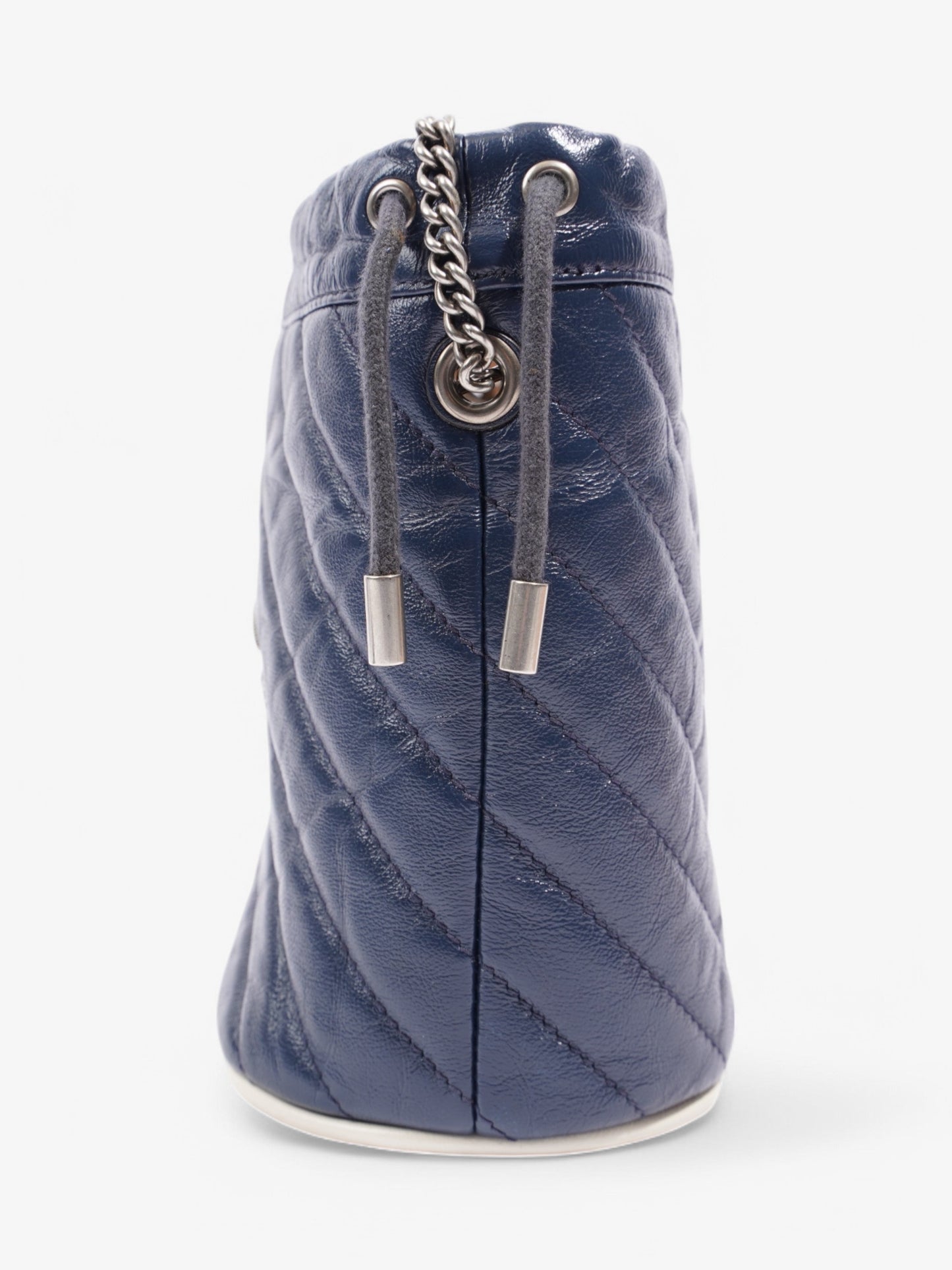Gucci Marmont Drawstring Shoulder Bag Navy Leather