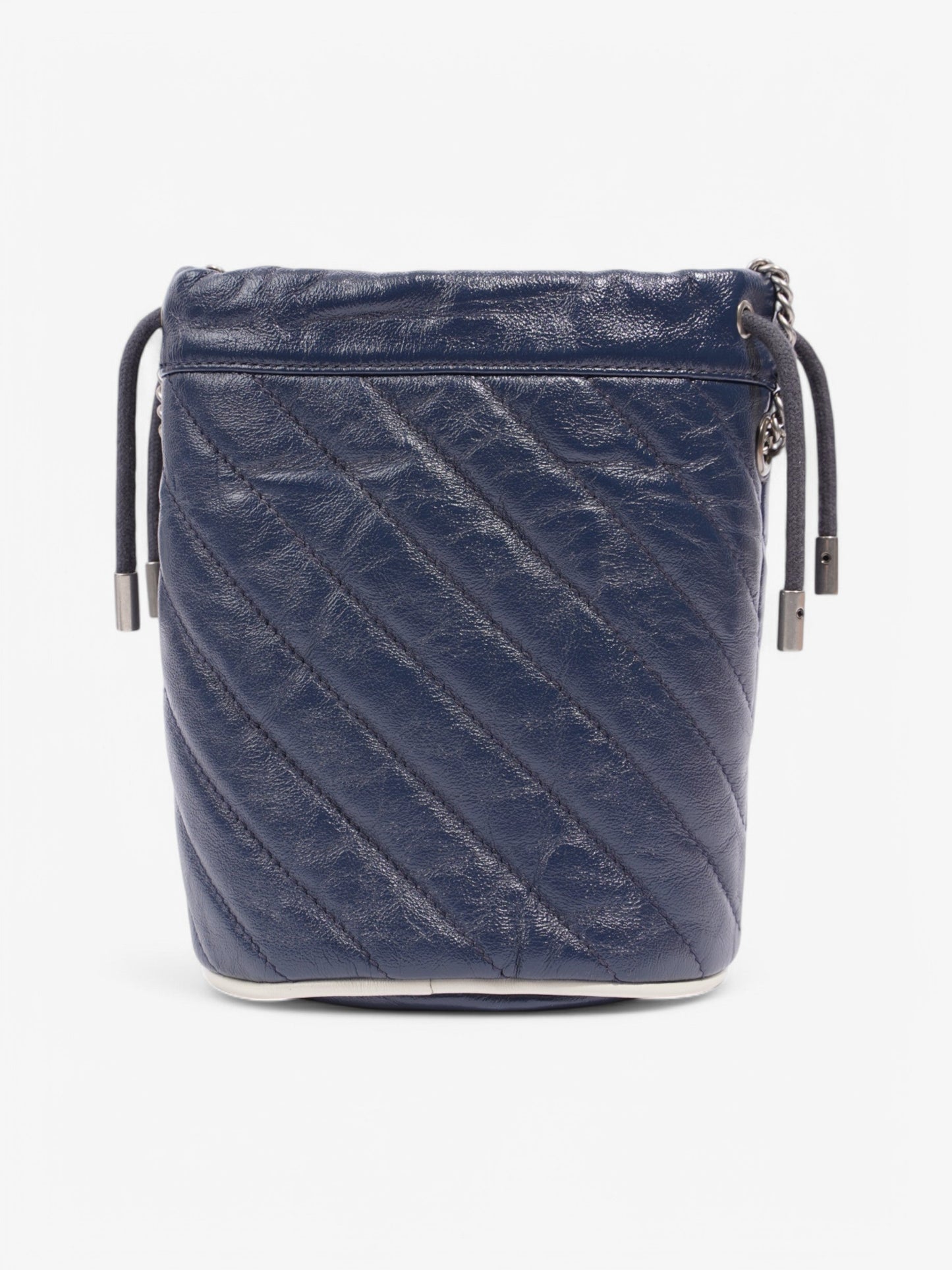 Gucci Marmont Drawstring Shoulder Bag Navy Leather