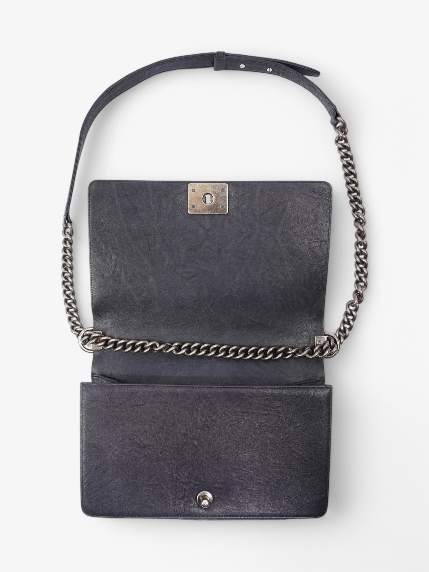 Chanel Boy Bag Navy Lambskin Leather New Medium