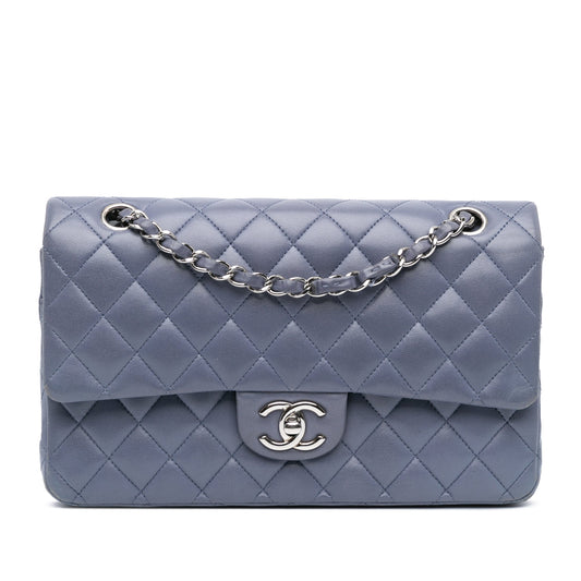 Chanel Medium Classic Lambskin Double Flap Purple