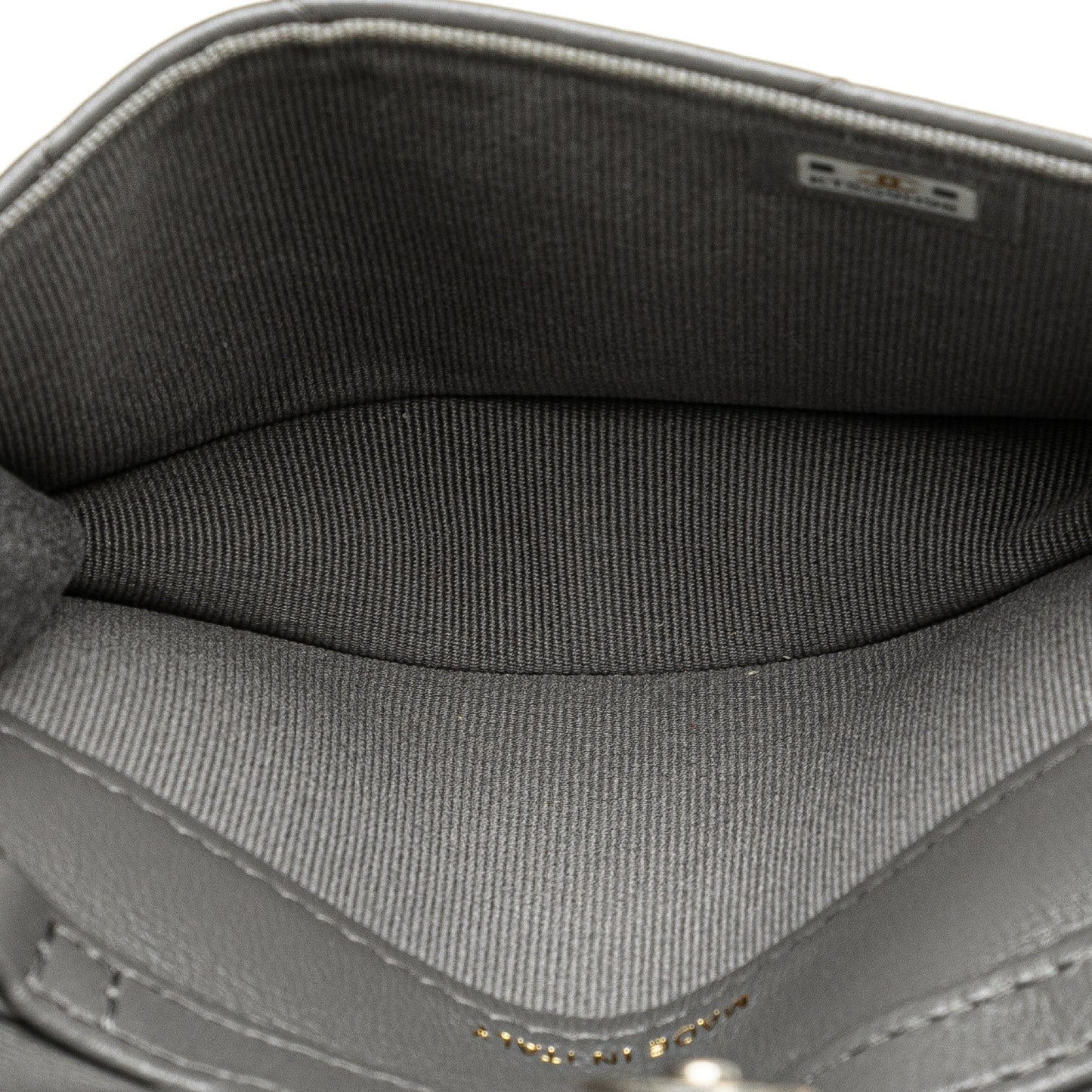Chanel Lambskin 19 Flap Coin Purse With Chain Gray
