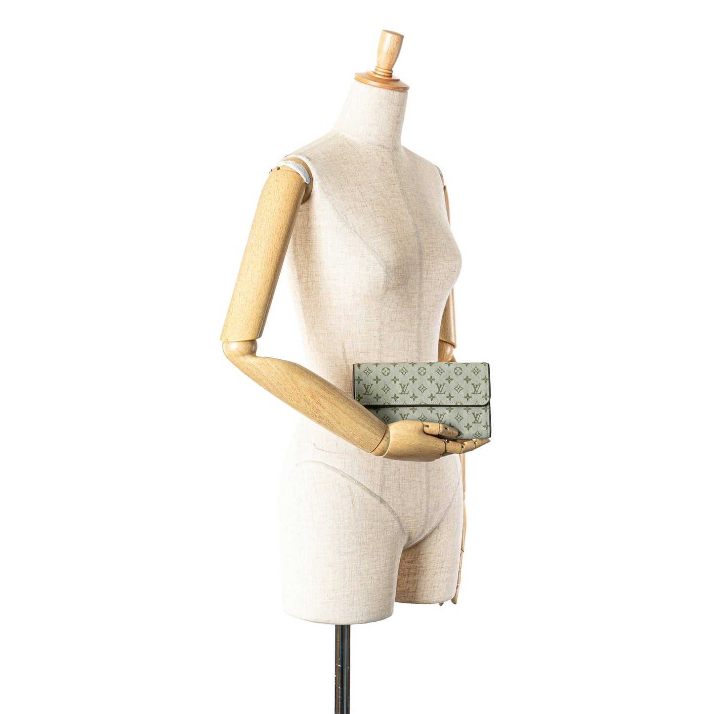 Louis Vuitton Monogram Mini Lin Porte Tresor International Gray