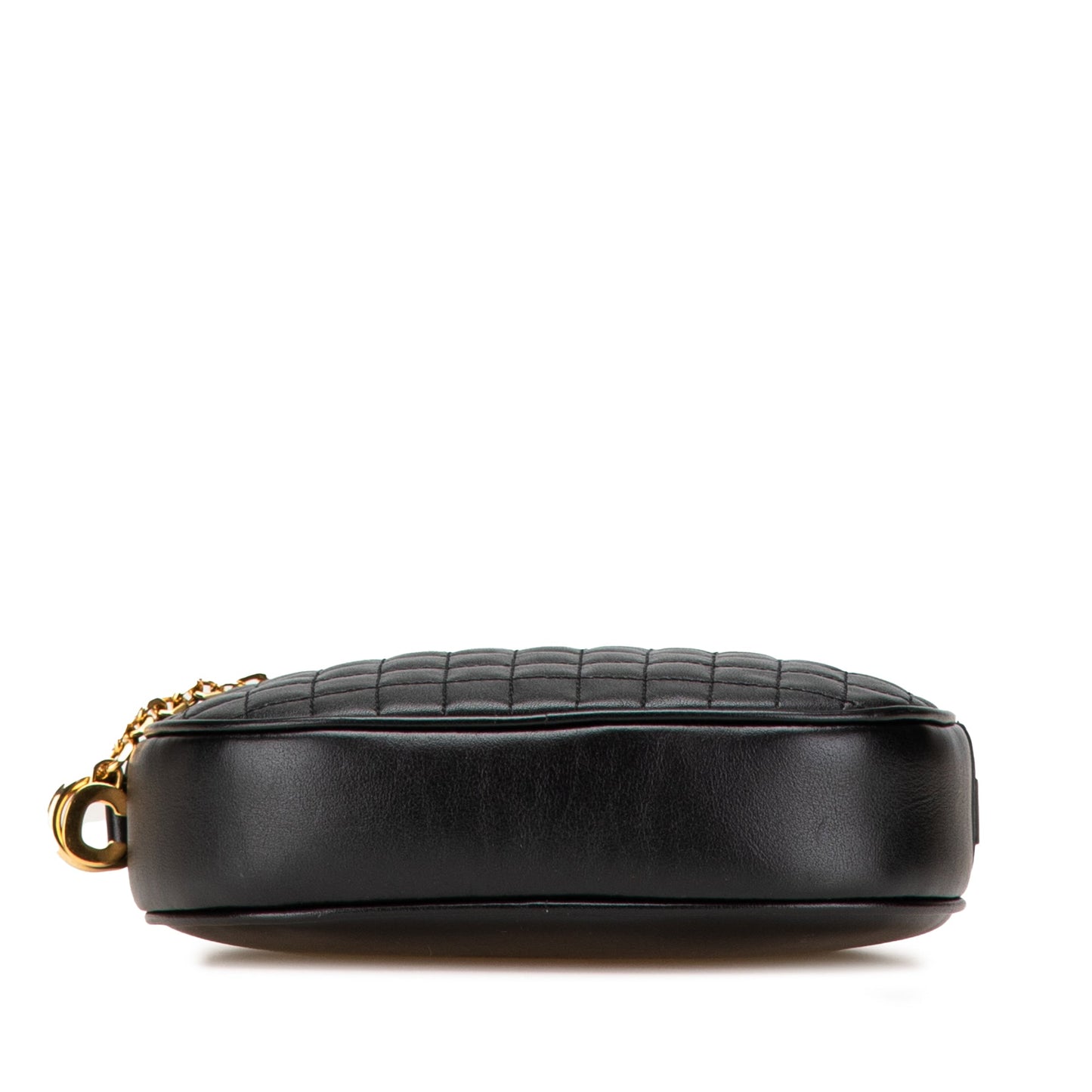 Celine Quilted Calfskin C Charm Crossbody Black