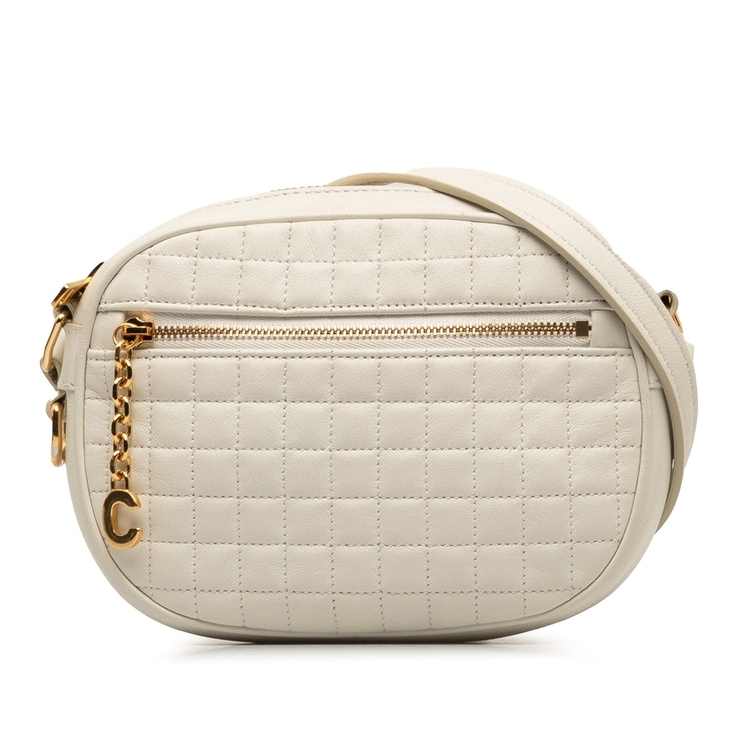 Celine Small C Charm Crossbody Bag White