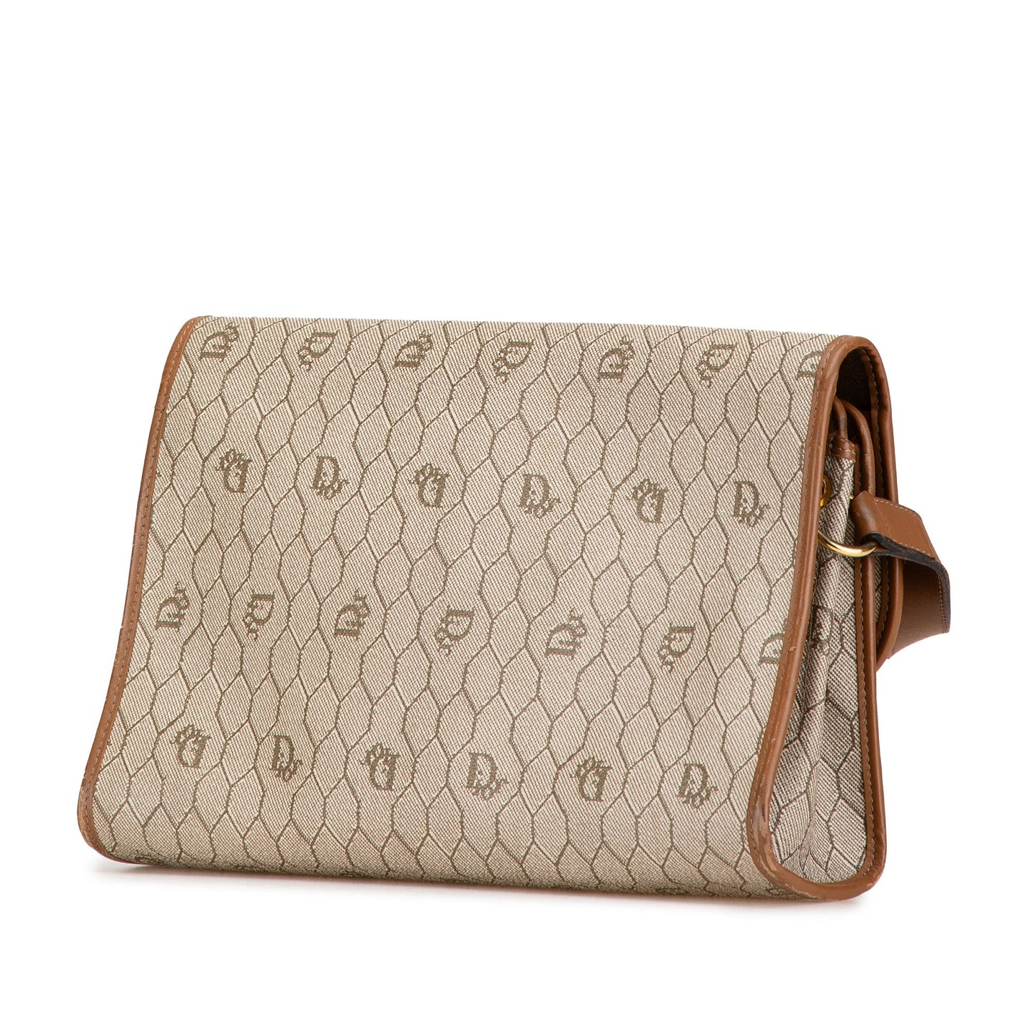 Dior Honeycomb Coated Canvas Crossbody Brown