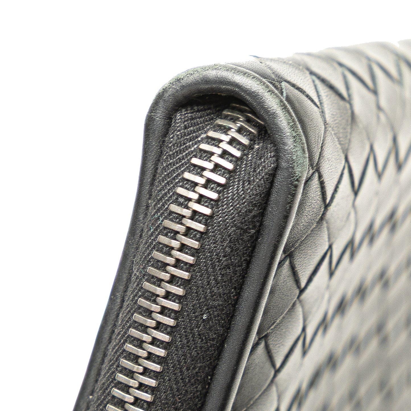 Bottega Veneta Nappa Intrecciato Zip Around Long Wallet Black