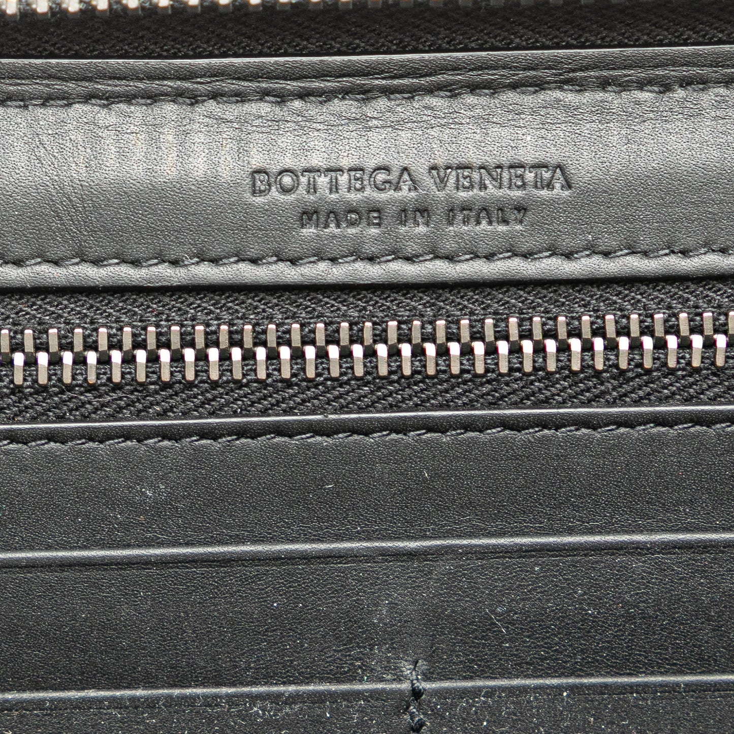 Bottega Veneta Nappa Intrecciato Zip Around Long Wallet Black