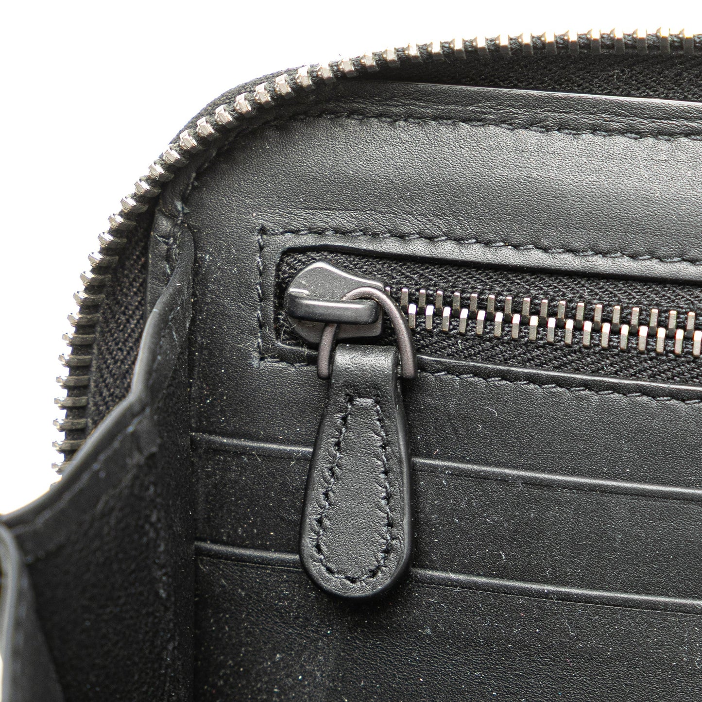 Bottega Veneta Nappa Intrecciato Zip Around Long Wallet Black