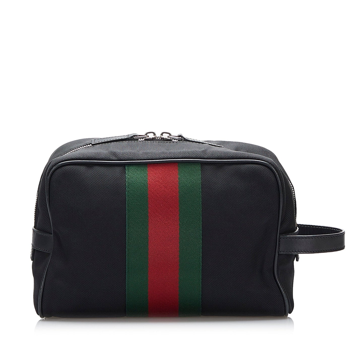 Gucci Techno Web Canvas Clutch Black