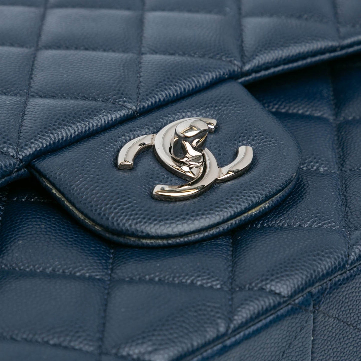 Chanel Jumbo Classic Caviar Double Flap Blue