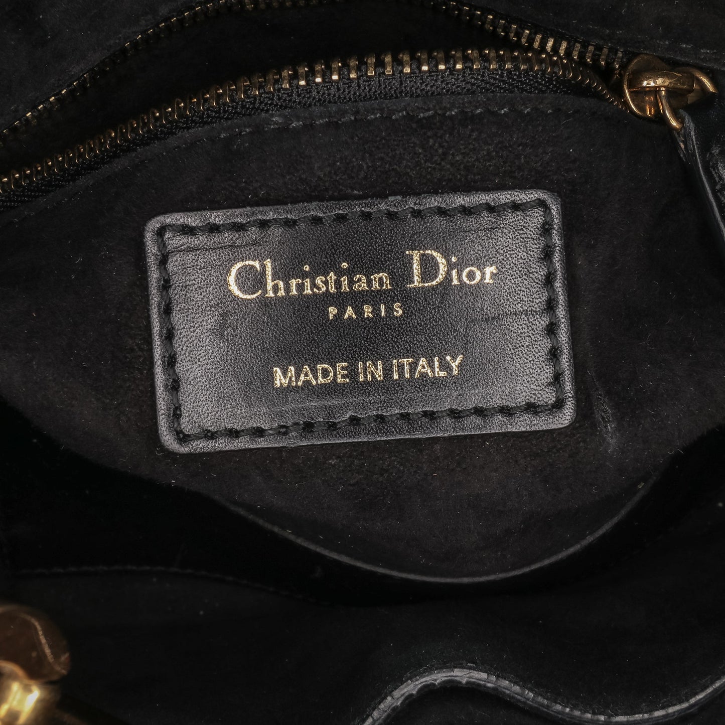 Dior Mini Lambskin Cannage Studded Supple Lady Dior Black