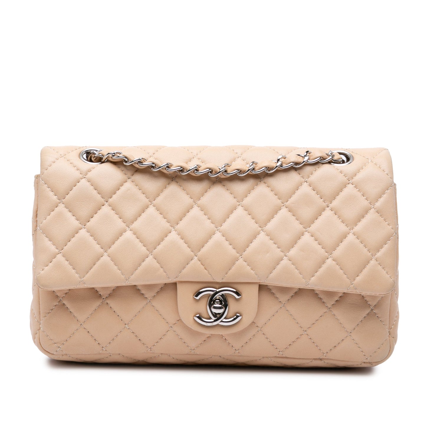 Chanel Medium Classic Lambskin Double Flap Brown