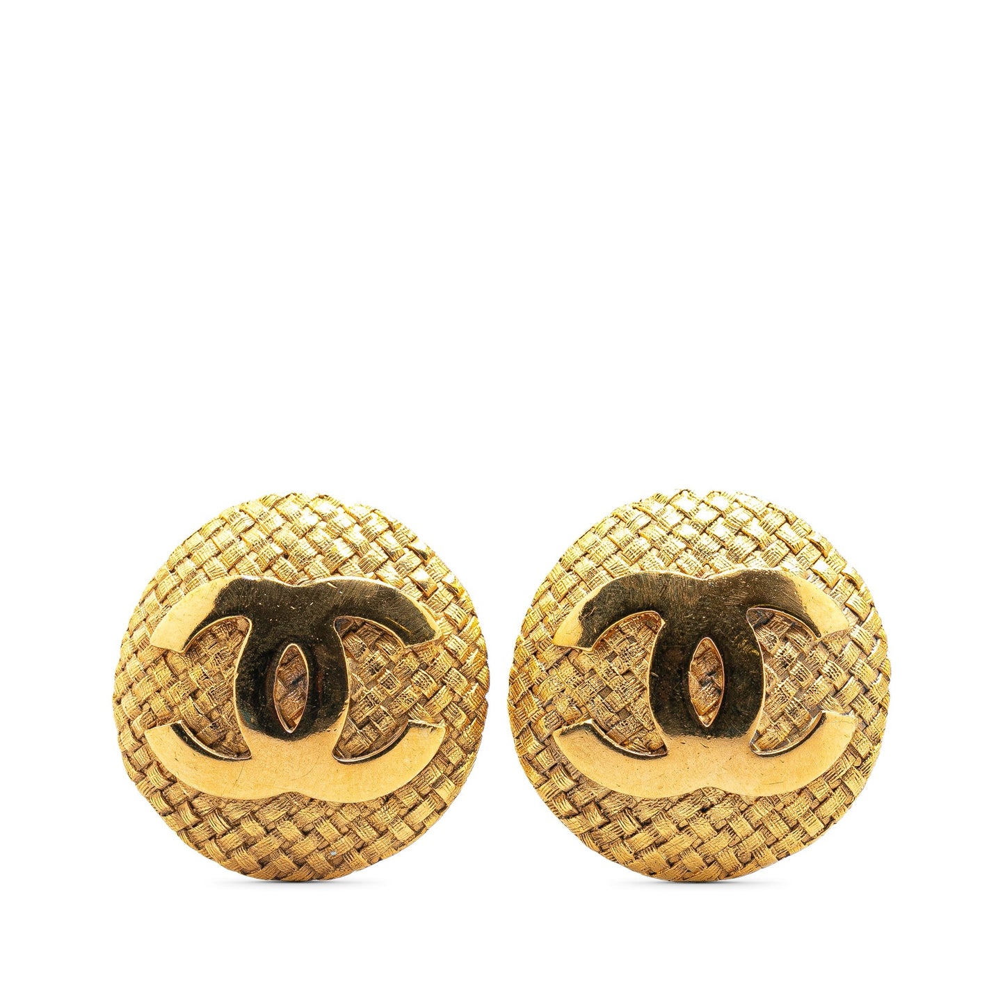 Chanel Gold Plated CC Clip On Earrings Gold