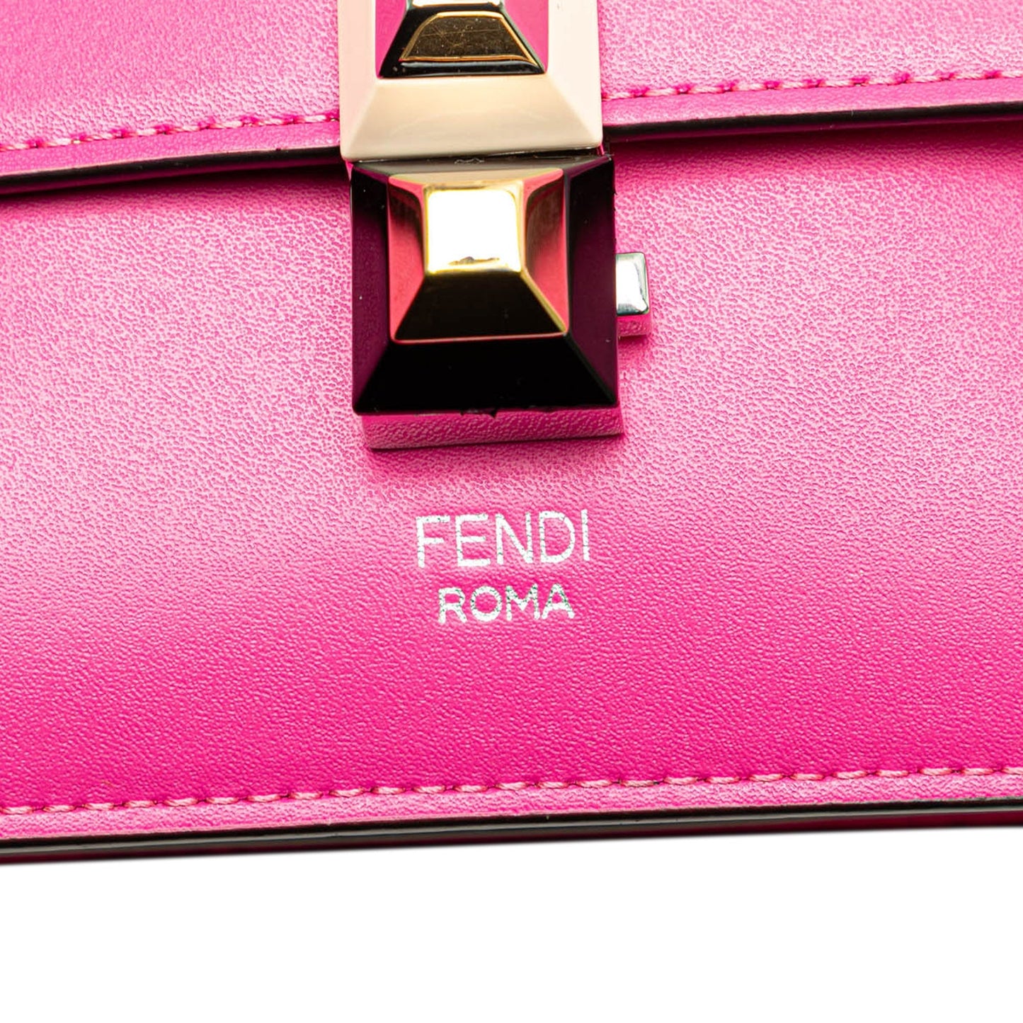 Fendi Small Leather Kan I Crossbody Pink