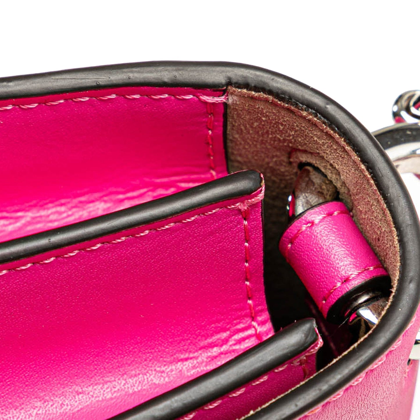 Fendi Small Leather Kan I Crossbody Pink