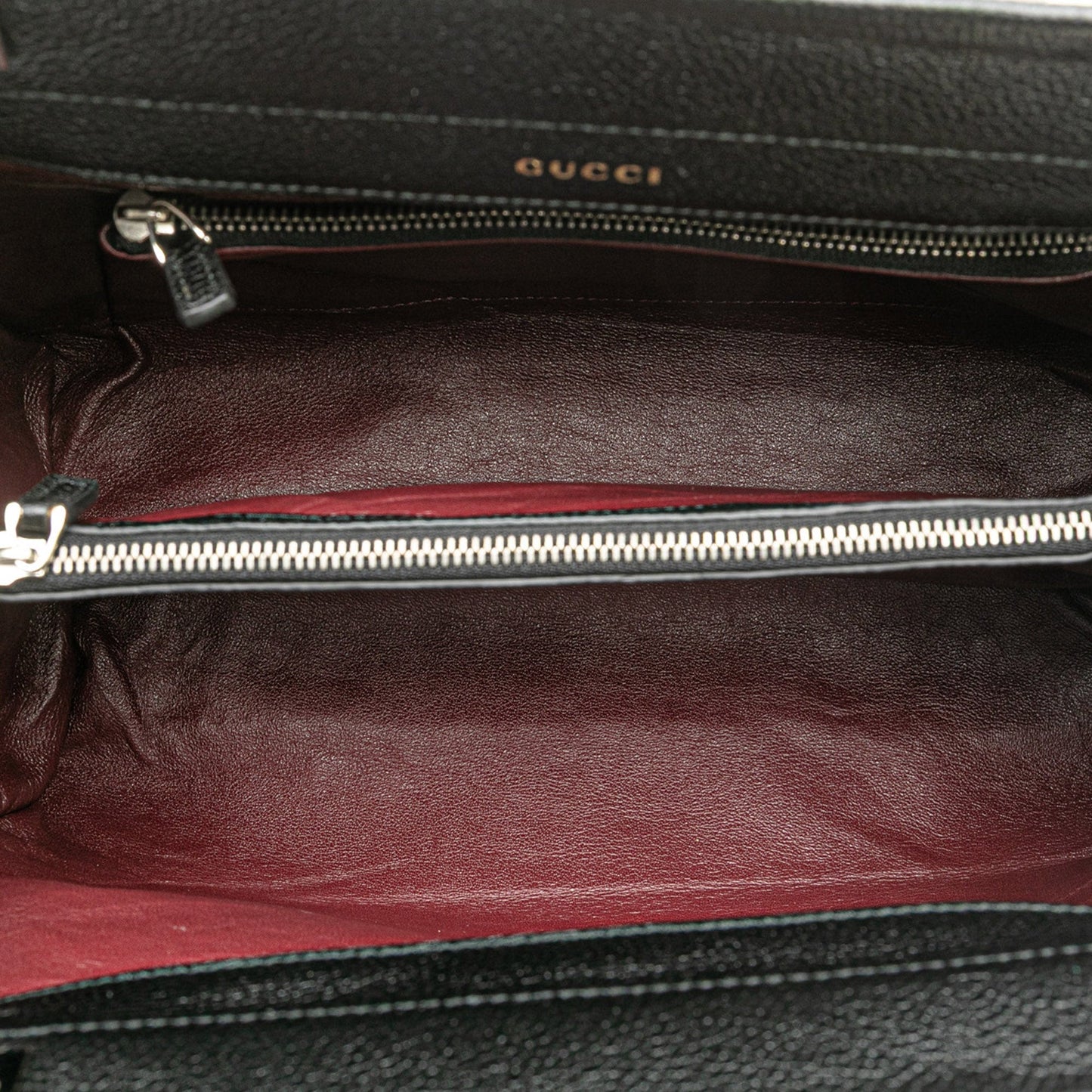 Gucci Small Grainy Calfskin Zumi Top Handle Bag Black
