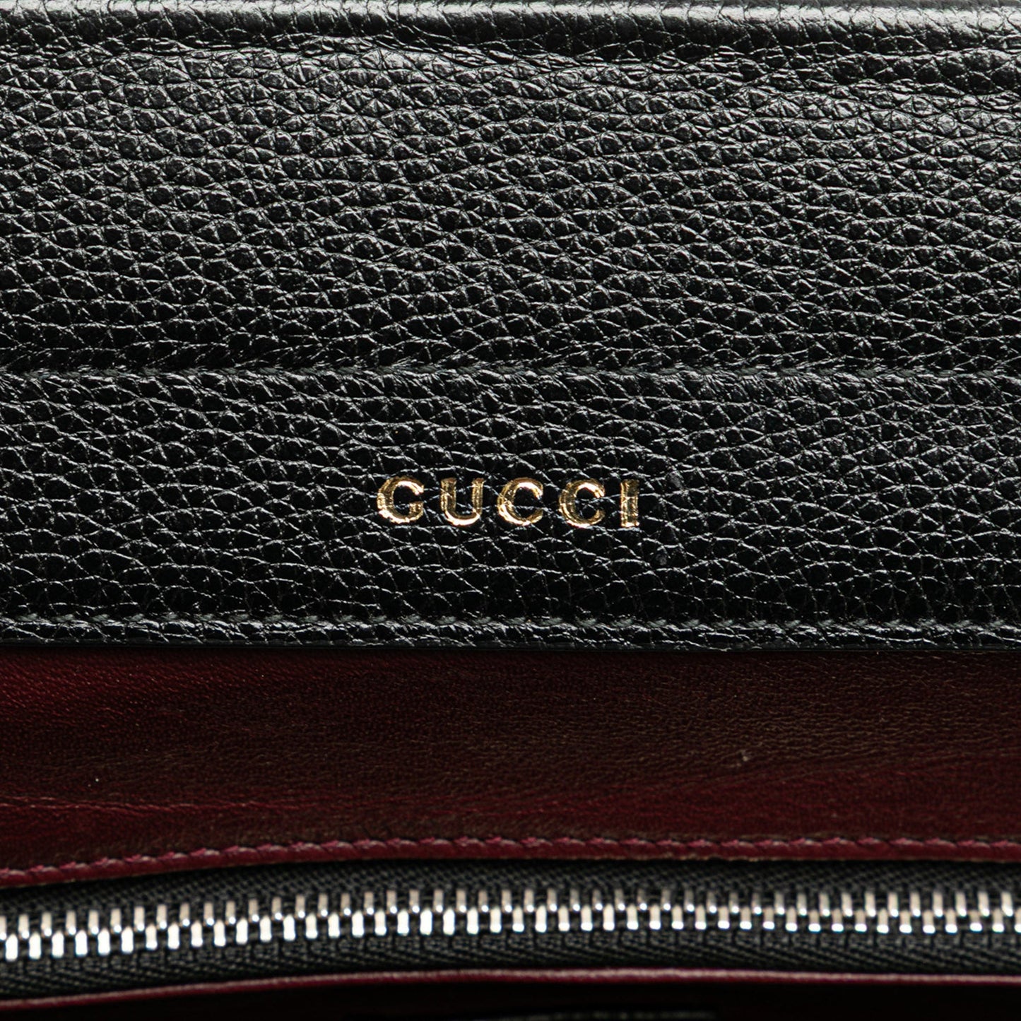 Gucci Small Grainy Calfskin Zumi Top Handle Bag Black