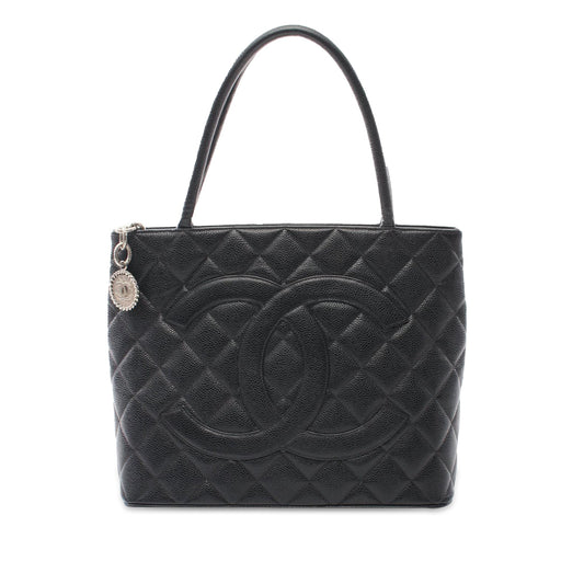 Chanel Caviar Medallion Tote Black