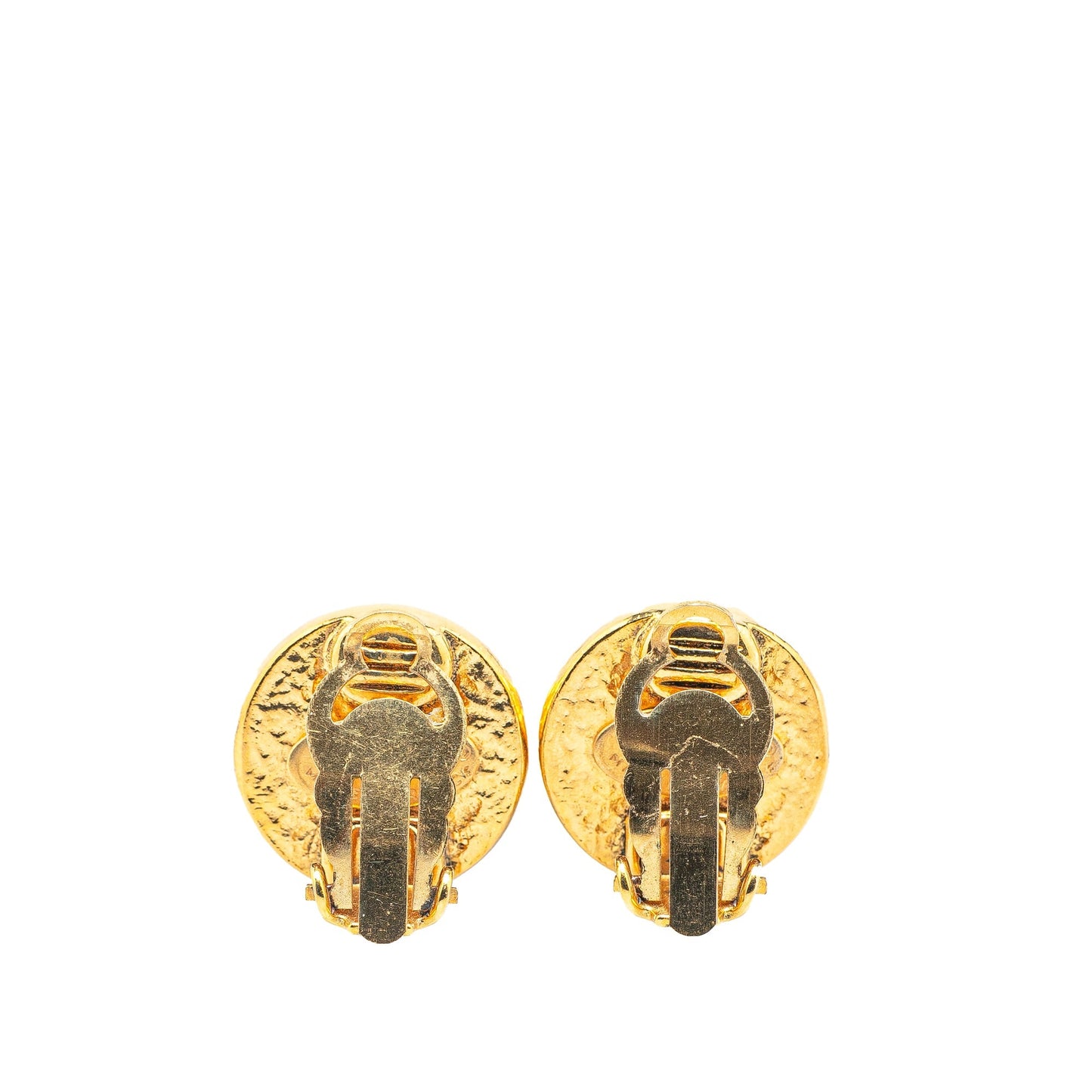 Chanel Gold Plated Faux Pearl CC Clip On Earrings Gold