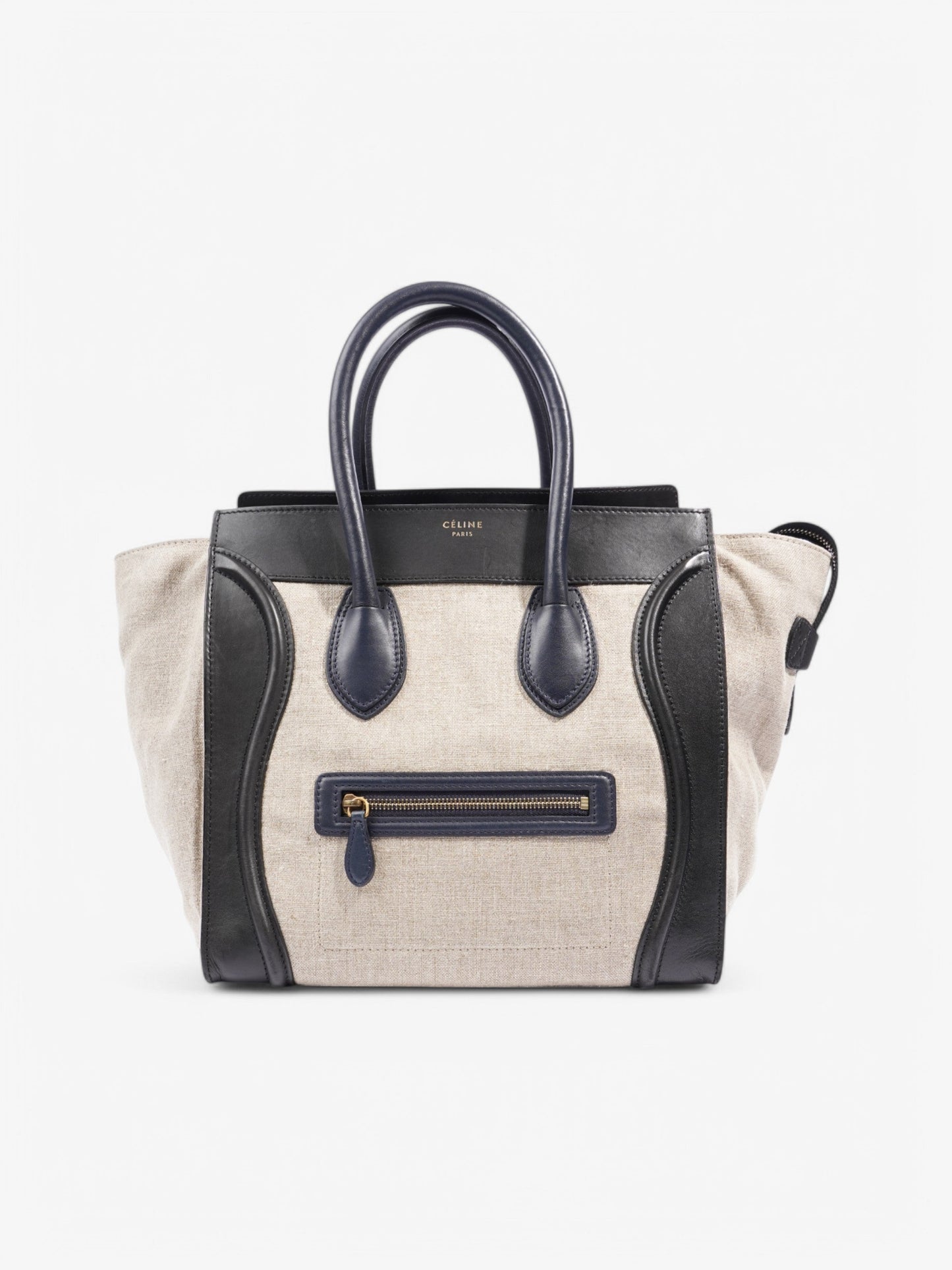 Celine Luggage tote Beige  / Black / Navy Canvas