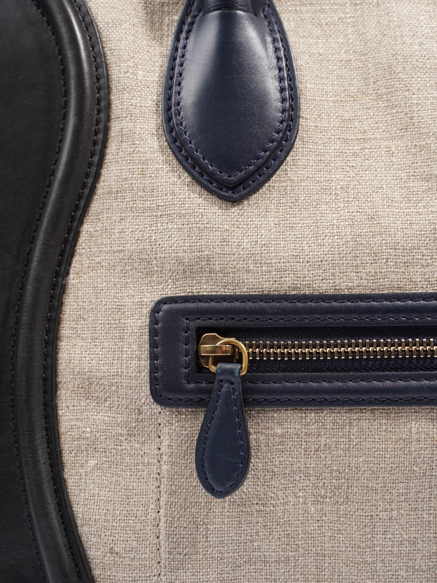Celine Luggage tote Beige  / Black / Navy Canvas