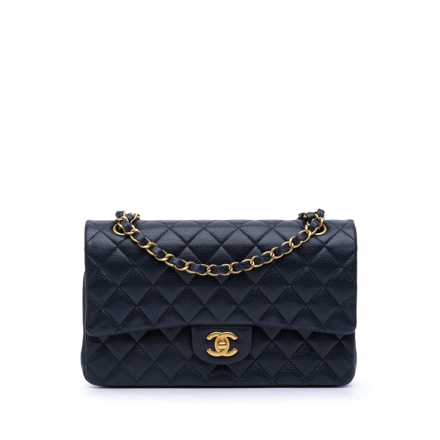 Chanel Medium Classic Caviar Double Flap Blue