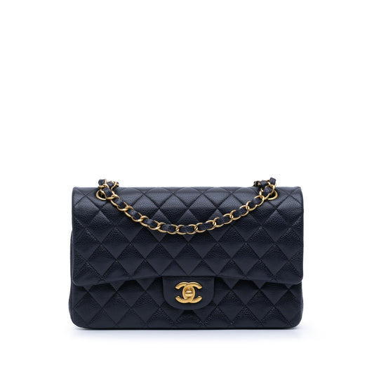 Chanel Medium Classic Caviar Double Flap Blue