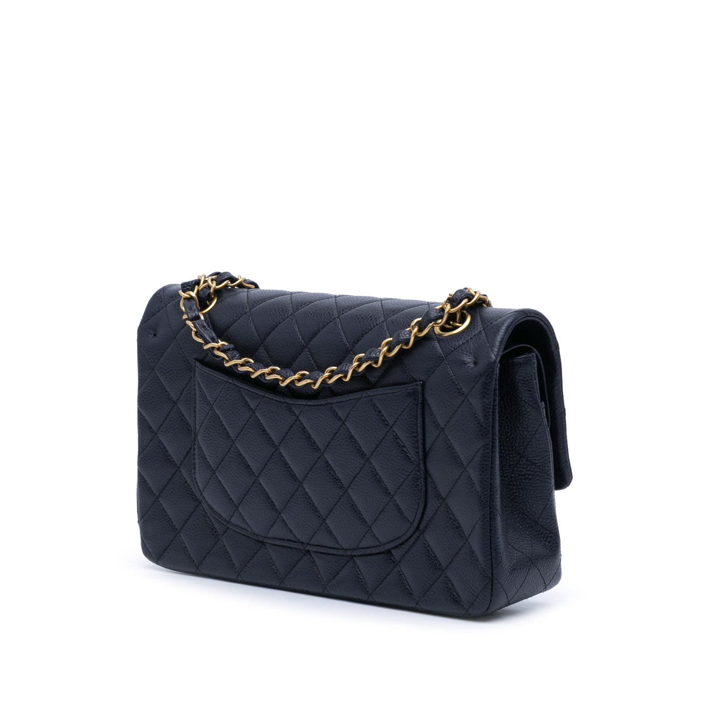 Chanel Medium Classic Caviar Double Flap Blue