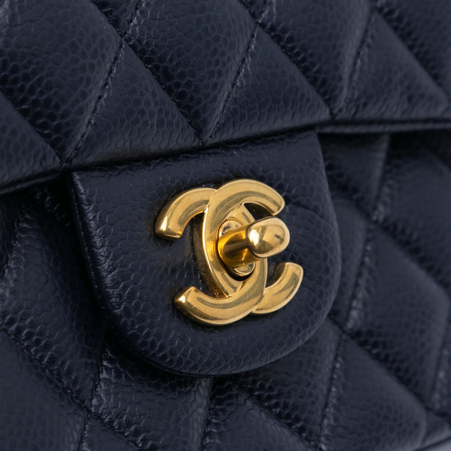 Chanel Medium Classic Caviar Double Flap Blue