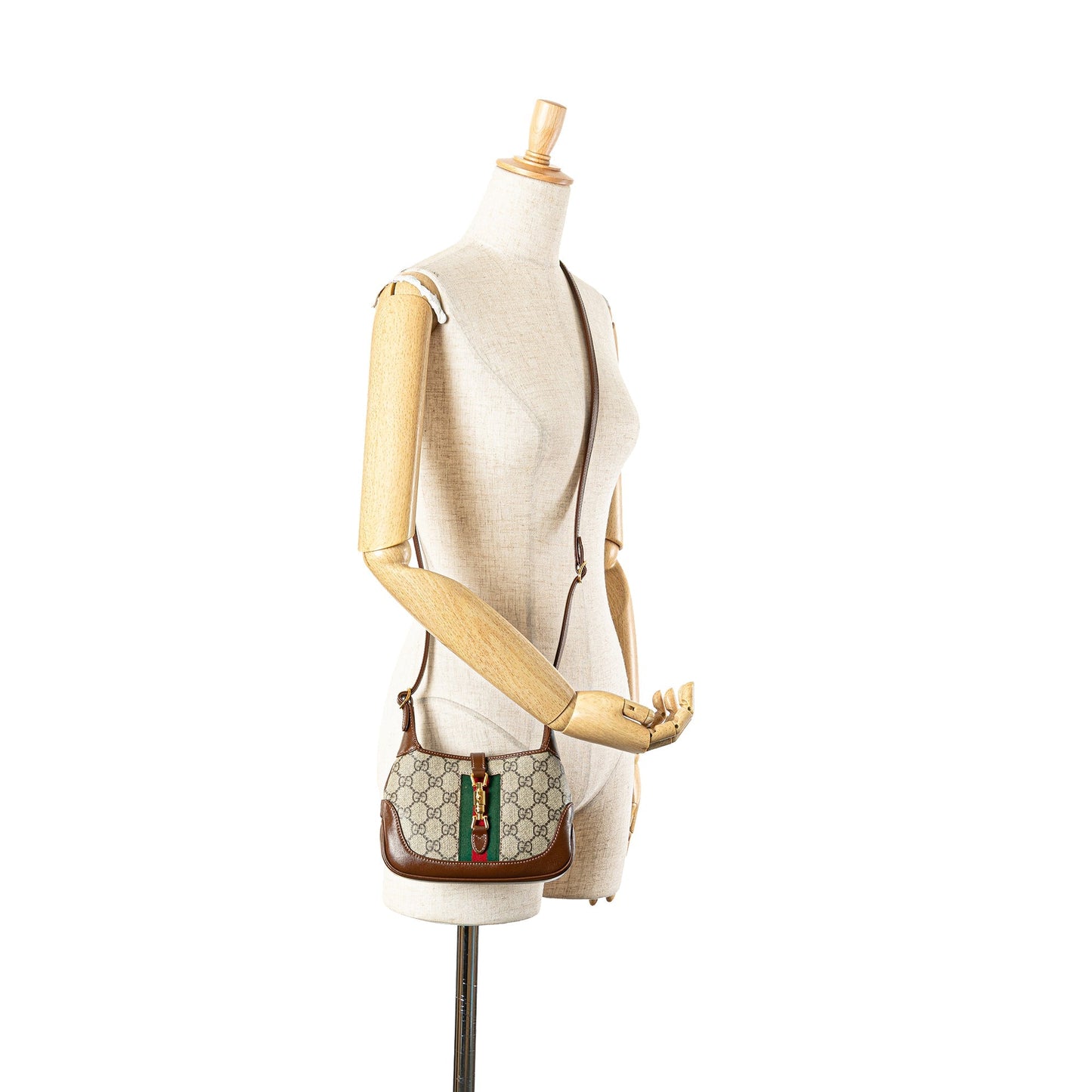 Gucci Mini GG Supreme Jackie 1961 Crossbody Brown