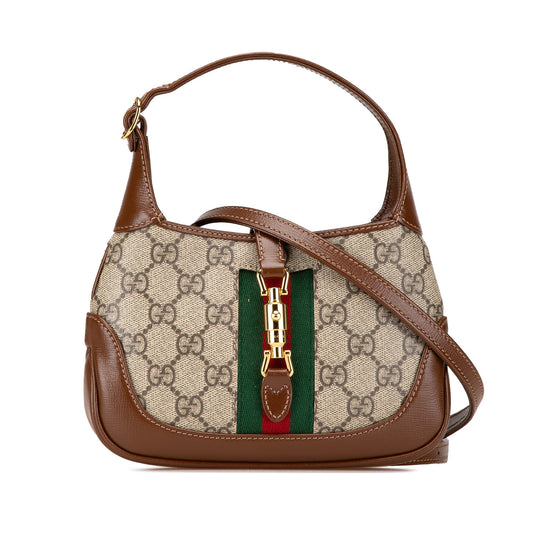 Gucci Mini GG Supreme Jackie 1961 Crossbody Brown