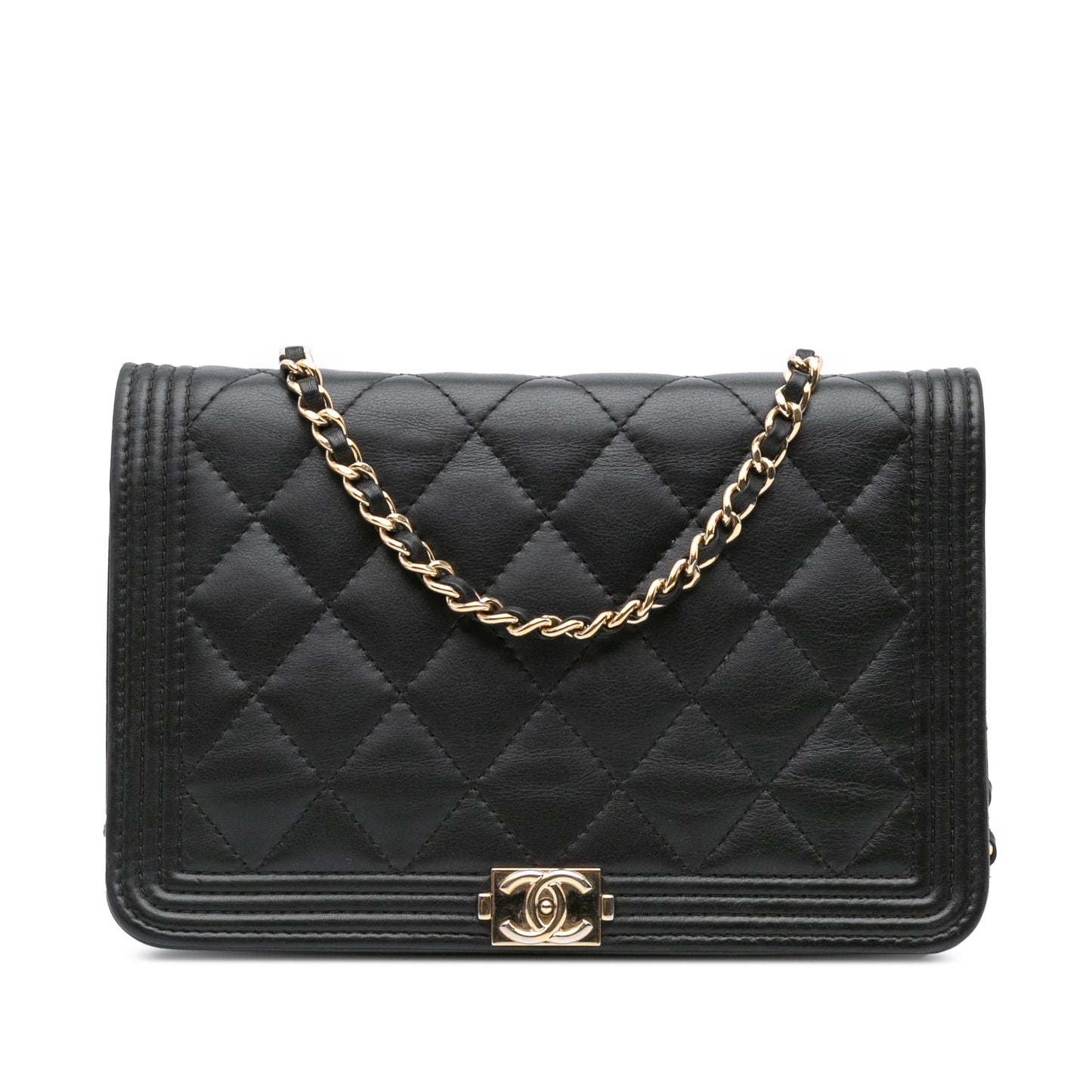 Chanel Lambskin Boy Wallet On Chain Black
