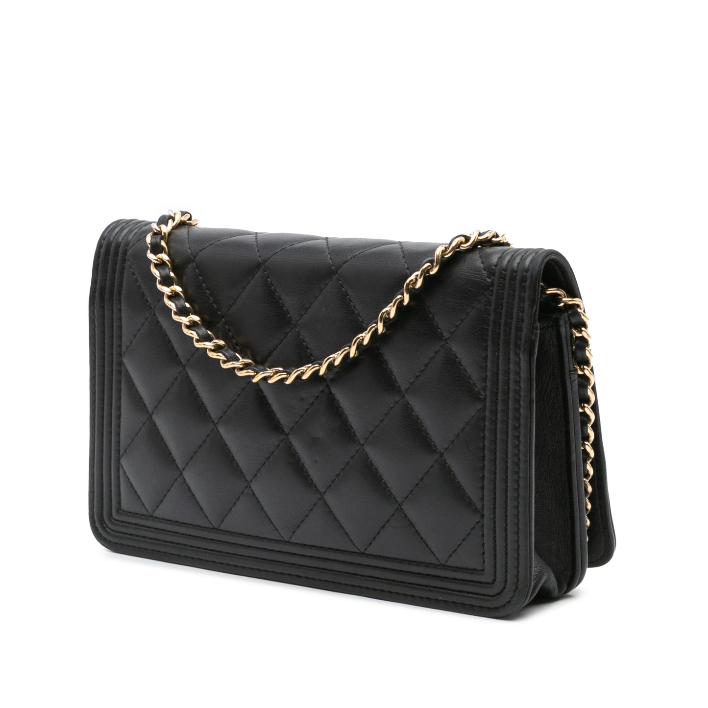 Chanel Lambskin Boy Wallet On Chain Black