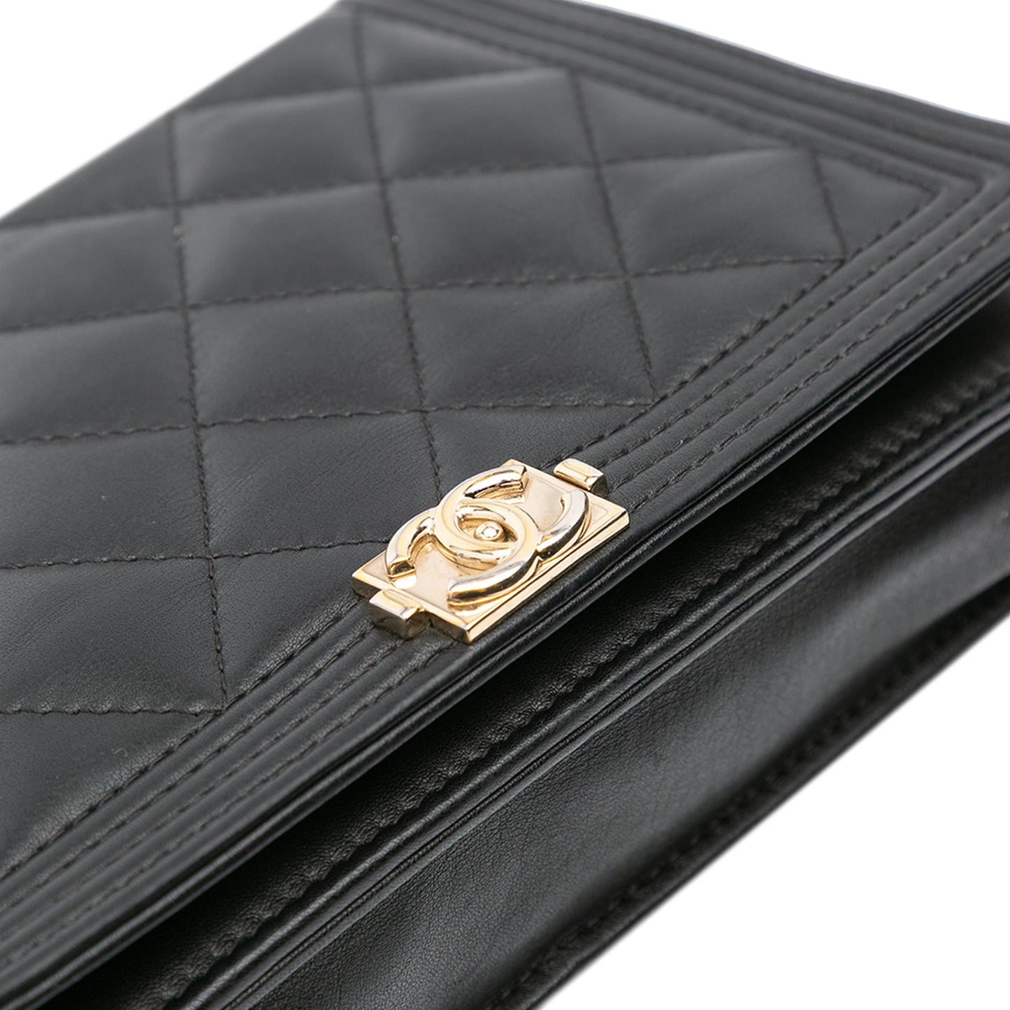 Chanel Lambskin Boy Wallet On Chain Black