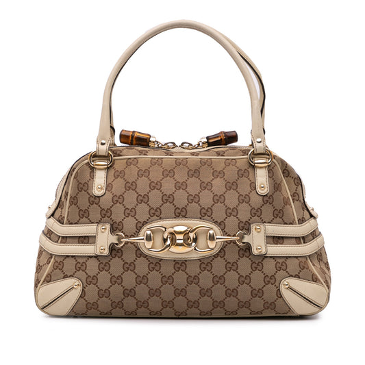 Gucci Large GG Canvas Wave Handbag Brown