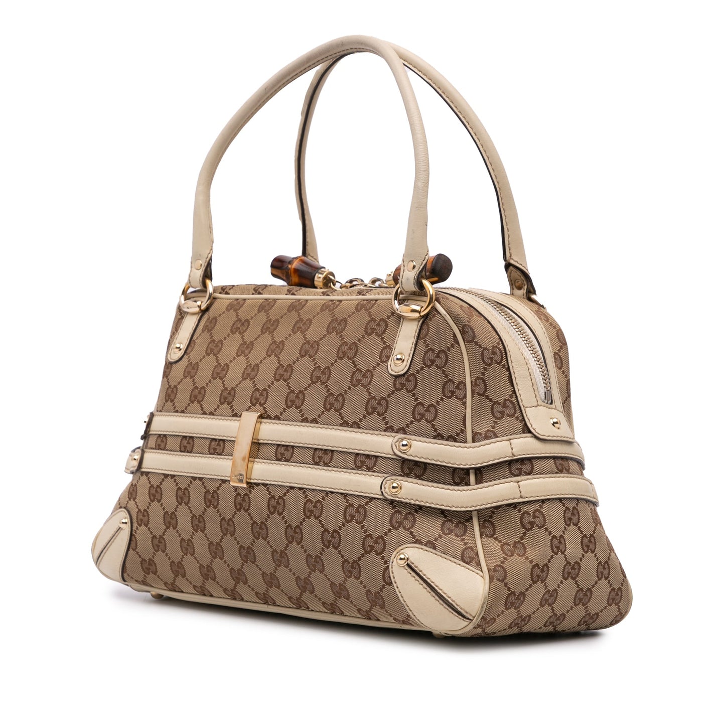 Gucci Large GG Canvas Wave Handbag Brown