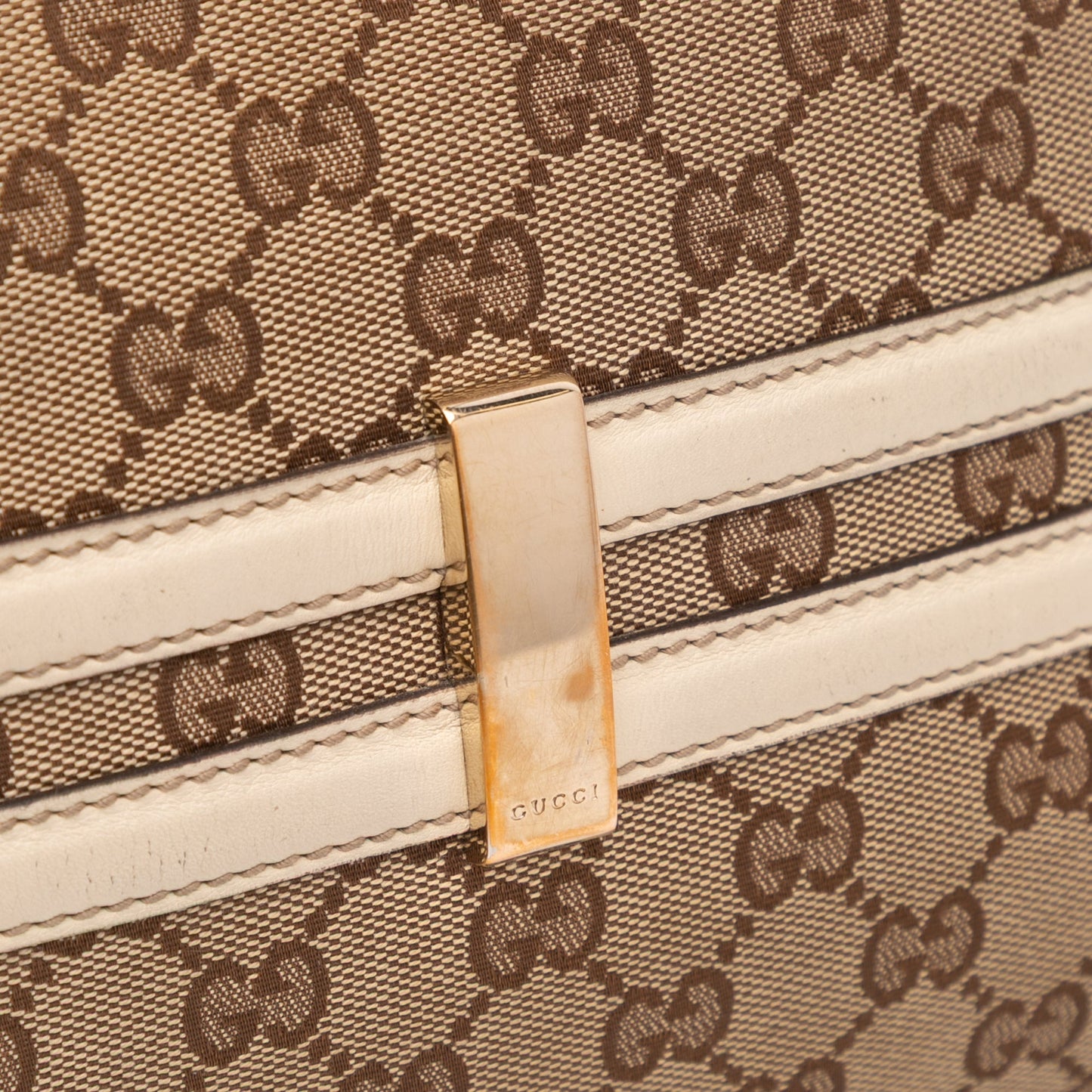 Gucci Large GG Canvas Wave Handbag Brown