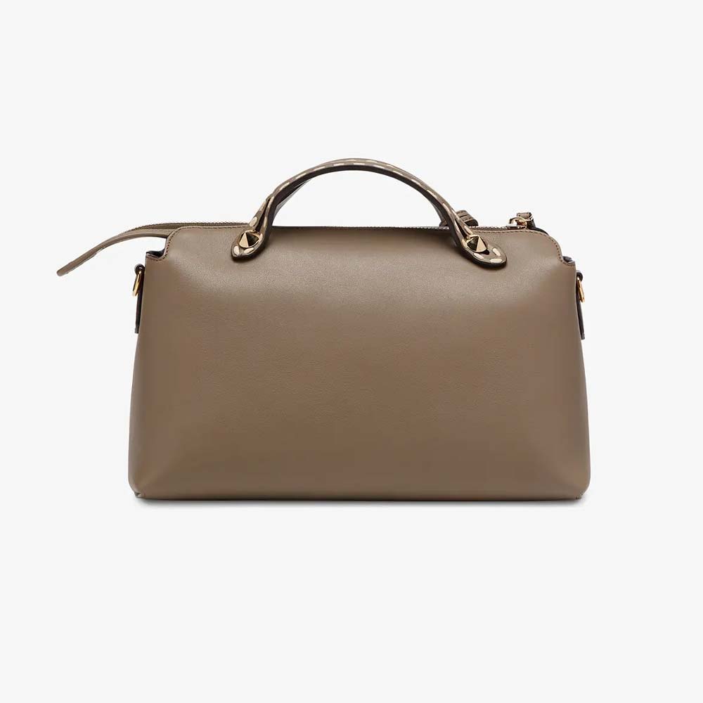 Fendi By The Way Medium Gray Leather and Elaphe Boston Bag