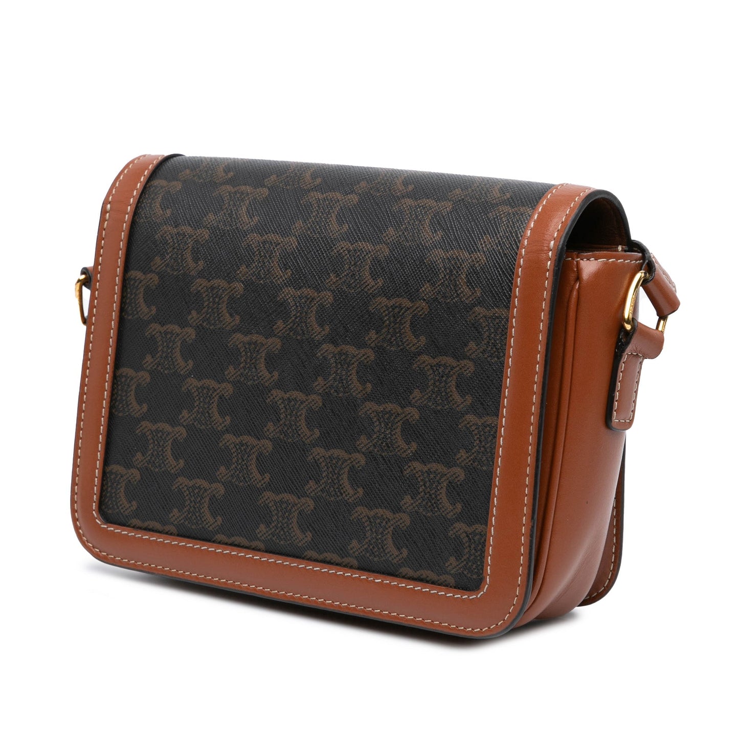 Celine Teen Coated Canvas Triomphe Crossbody Brown