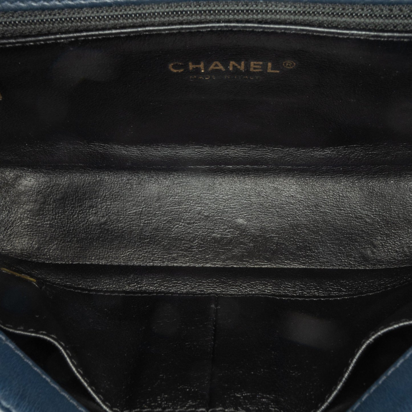 Chanel Small Bicolor Caviar CC Filigree Flap Blue